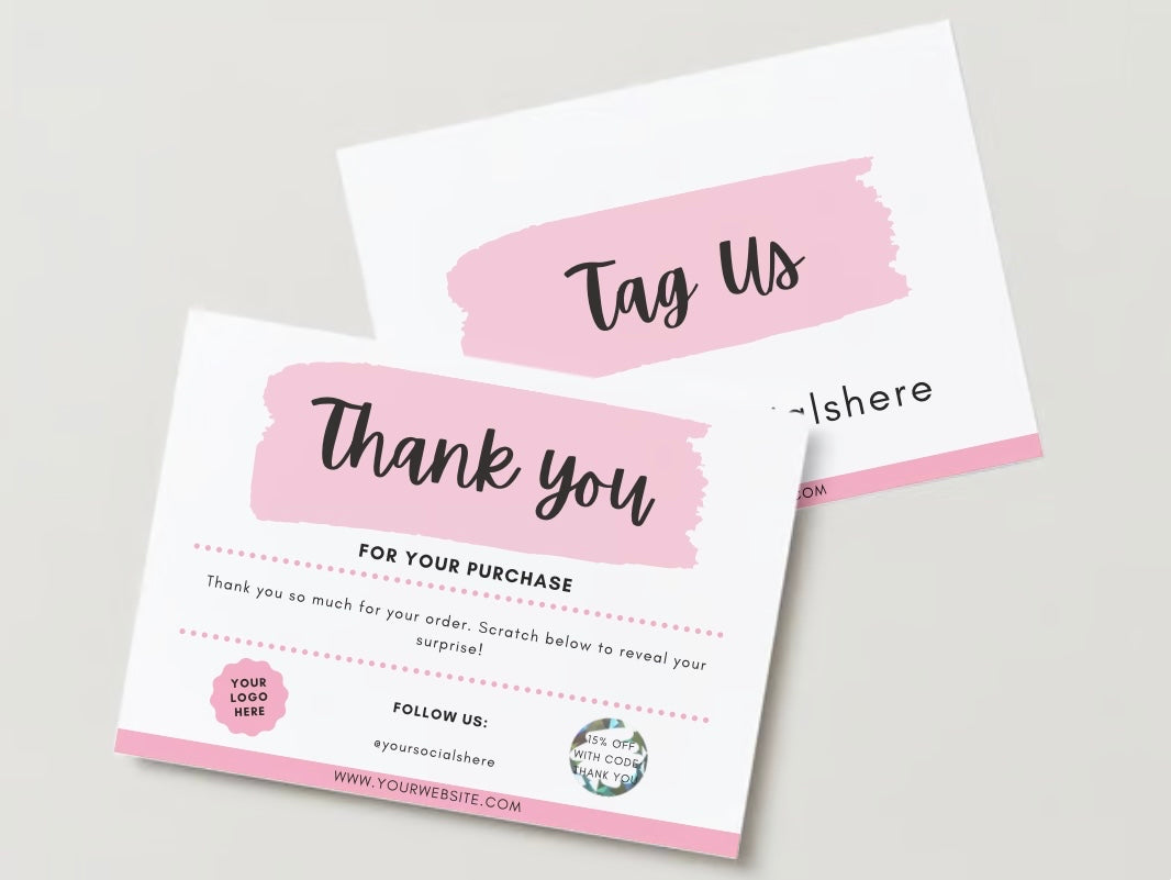 Thank You Card Template - Scratch Off Design