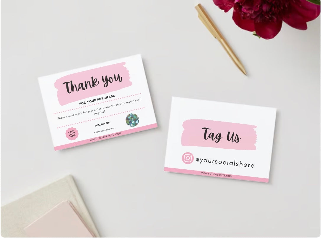 Thank You Card Template - Scratch Off Design – Destinees Hair LLC